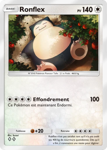 Carte Pokémon Ronflex de l'extension Lumière Triomphale