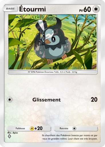 Carte Pokémon Étourmi de l'extension Lumière Triomphale