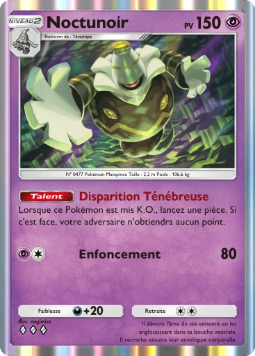Carte Pokémon Noctunoir de l'extension Méga-Ascension