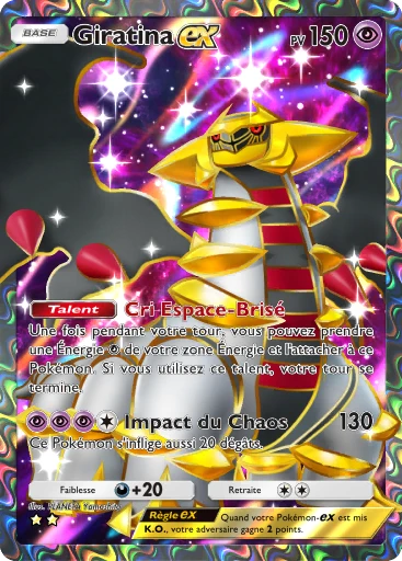 Carte Pokémon Giratina-ex de l'extension Réjouissances Rayonnantes