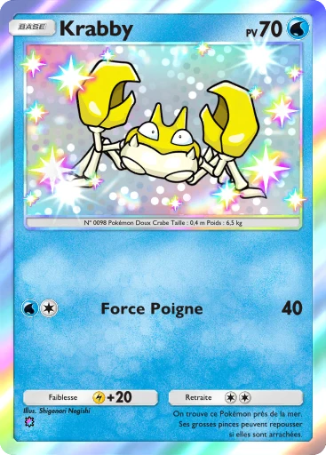 Carte Pokémon Krabby de l'extension Source Secrète