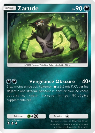 Carte Pokémon Zarude de l'extension Booster de Luxe Méga