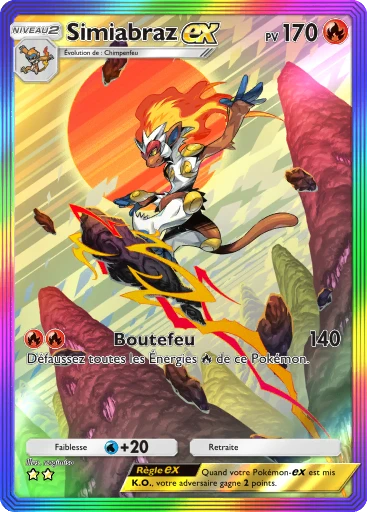 Carte Pokémon Simiabraz-ex de l'extension Choc Spatio-Temporel