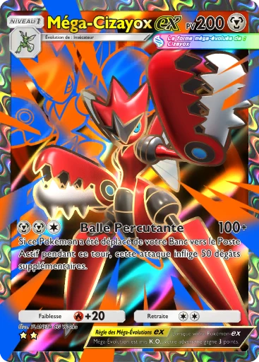 Carte Pokémon Méga-Cizayox-ex de l'extension Méga-Rayonnement