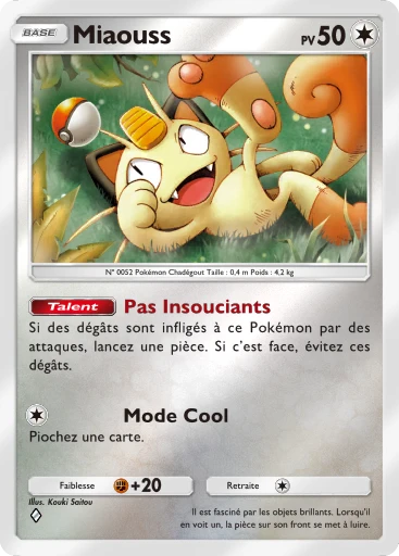 Carte Pokémon Miaouss de l'extension Booster de Luxe Méga