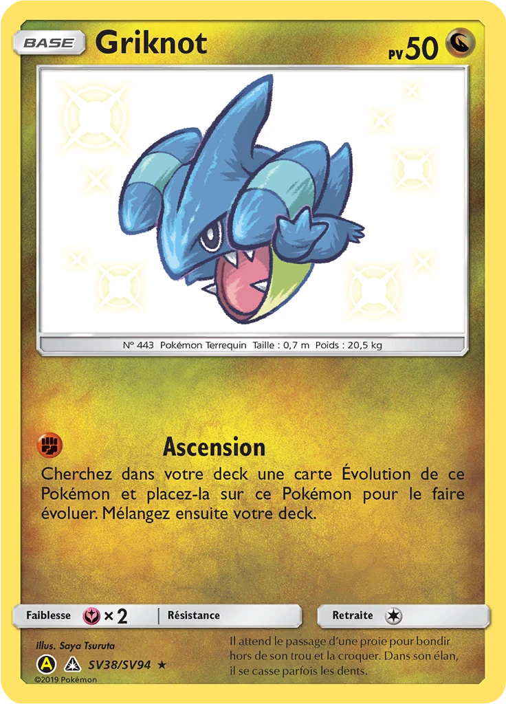 Carte Pokémon Griknot de l'extension Destinées Occultes