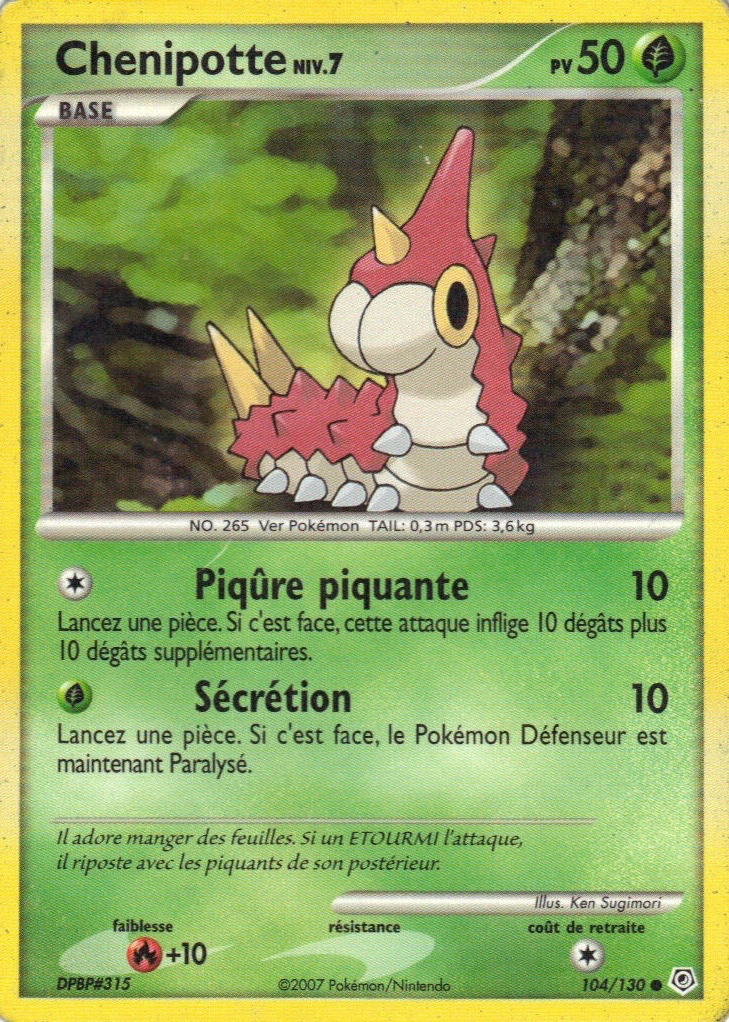 Carte Pokémon Chenipotte de l'extension Diamant & Perle