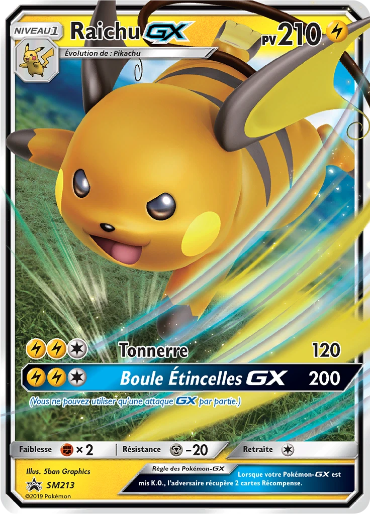 Carte Pokémon Raichu GX de l'extension Promo SM