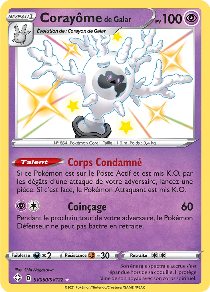 Carte Pokémon Corayôme de Galar de l'extension Destinées Radieuses