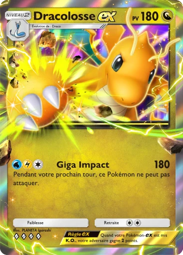 Carte Pokémon Dracolosse-ex de l'extension Booster de Luxe ex