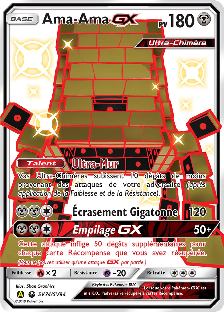 Carte Pokémon Ama-Ama-GX de l'extension Destinées Occultes