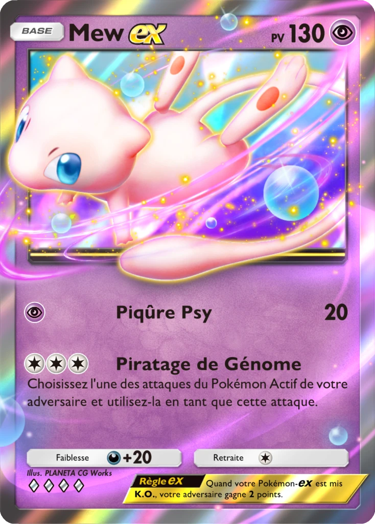 Carte Pokémon Mew-ex de l'extension L'Île Fabuleuse