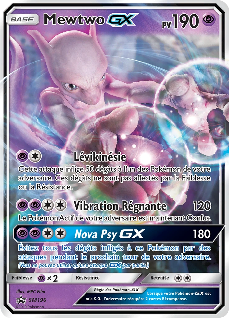 Carte Pokémon Mewtwo GX de l'extension Promo SM