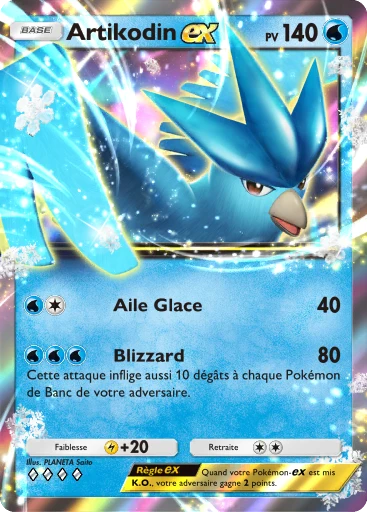 Carte Pokémon Artikodin-ex de l'extension Booster de Luxe ex