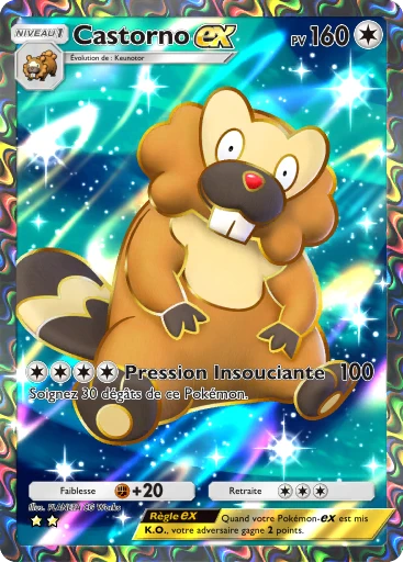 Carte Pokémon Castorno-ex de l'extension Réjouissances Rayonnantes