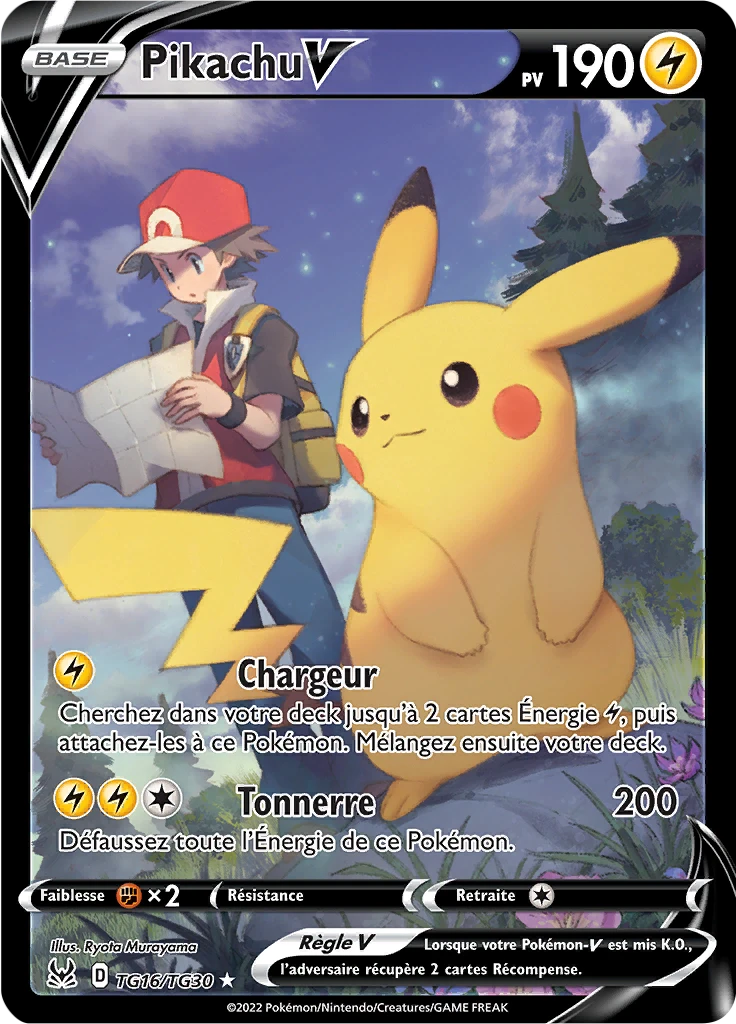 Carte Pokémon Pikachu V de l'extension Origine Perdue
