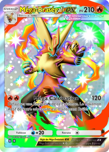 Carte Pokémon Méga-Braségali-ex de l'extension Aura Palpitante