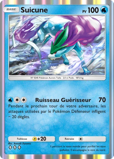Carte Pokémon Suicune de l'extension Sagesse entre Ciel et Mer