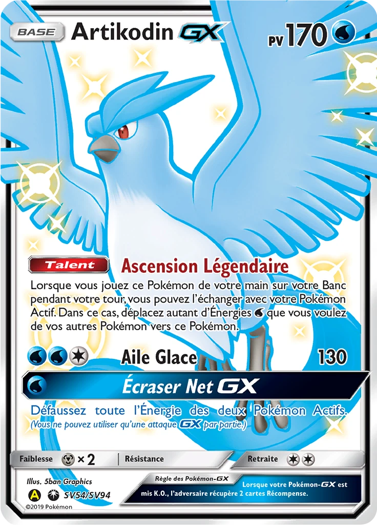 Carte Pokémon Artikodin-GX de l'extension Destinées Occultes
