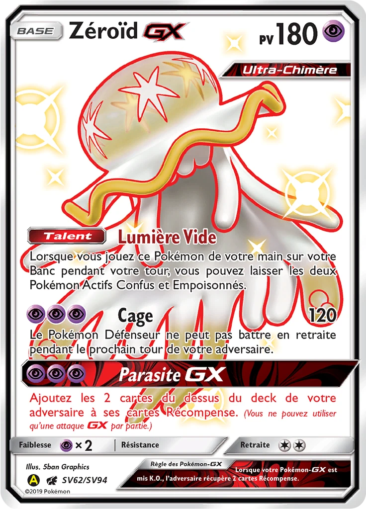 Carte Pokémon Zéroïd-GX de l'extension Destinées Occultes