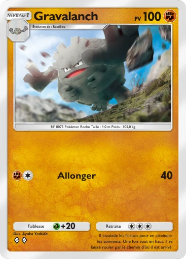 Carte Pokémon Gravalanch de l'extension L'Île Fabuleuse