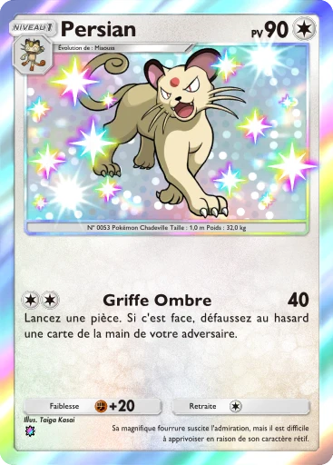 Carte Pokémon Persian de l'extension Méga-Ascension