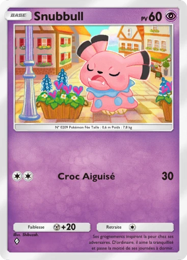 Carte Pokémon Snubbull de l'extension Parade Onirique