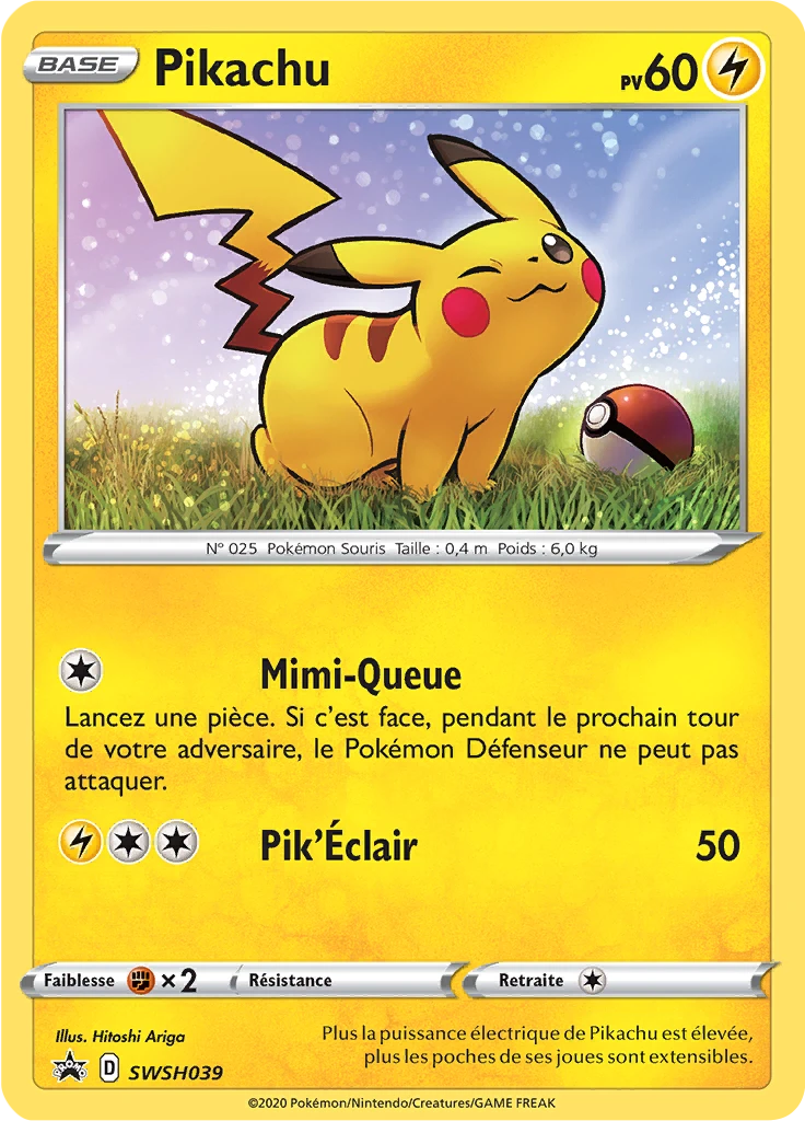 Carte Pokémon Pikachu de l'extension Promo SWSH