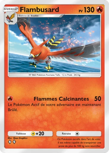 Carte Pokémon Flambusard de l'extension Source Secrète