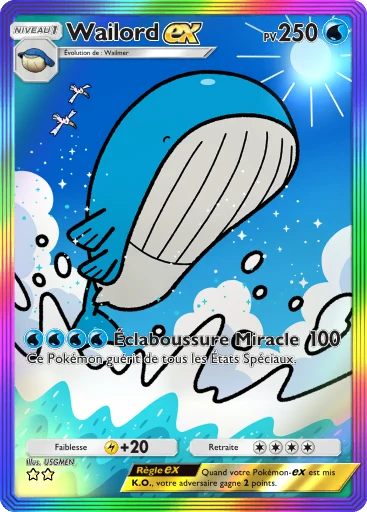 Carte Pokémon Wailord-ex de l'extension Domination Céleste
