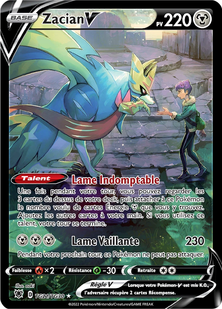Carte Pokémon Zacian V de l'extension Astres Radieux