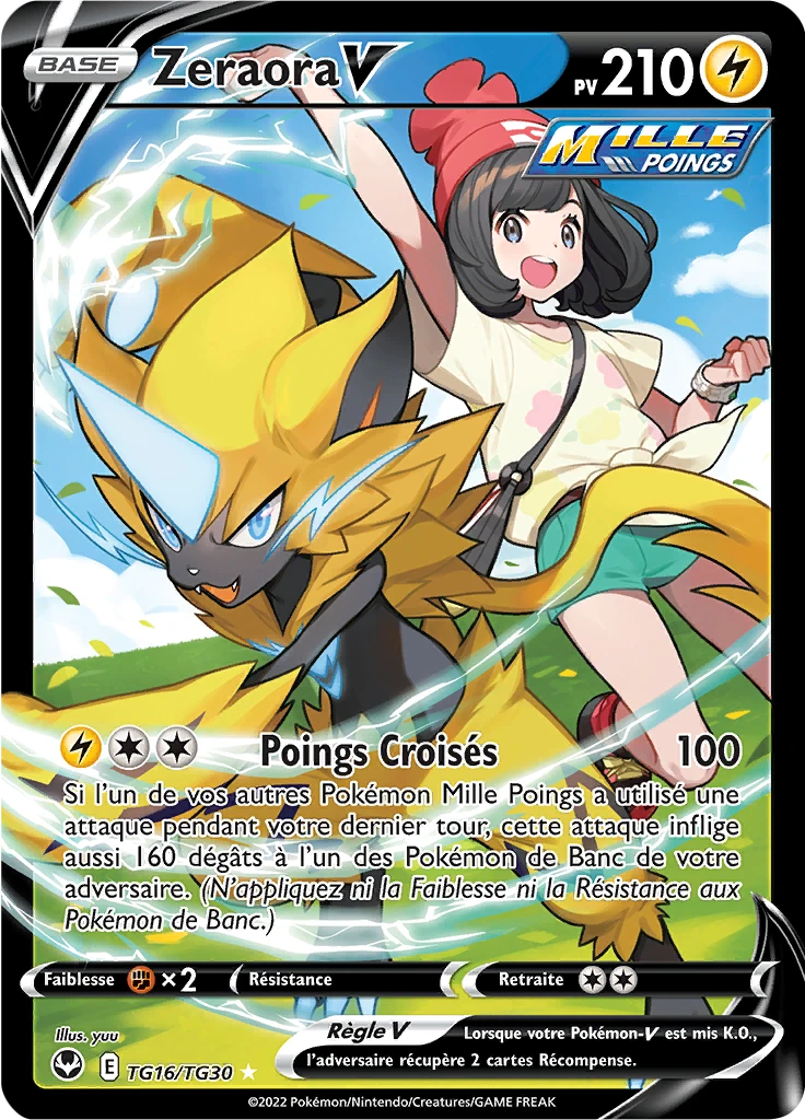 Carte Pokémon Zeraora V de l'extension Tempête Argentée
