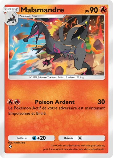 Carte Pokémon Malamandre de l'extension Gardiens Astraux