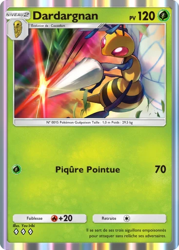 Carte Pokémon Dardargnan de l'extension Puissance Génétique