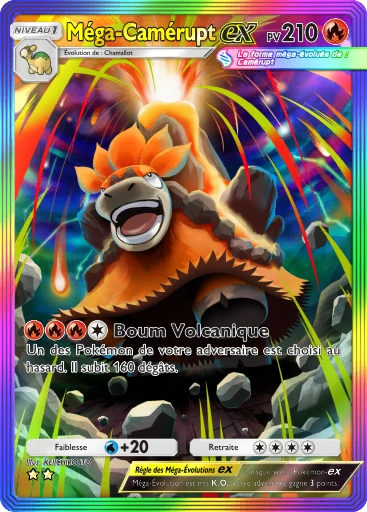 Carte Pokémon Méga-Camérupt-ex de l'extension Aura Palpitante