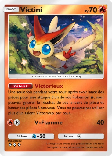 Carte Pokémon Victini de l'extension Booster de Luxe Méga
