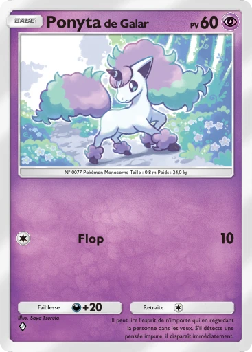Carte Pokémon Ponyta de Galar de l'extension Parade Onirique