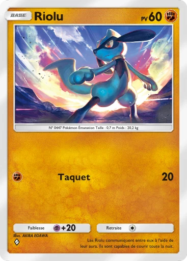 Carte Pokémon Riolu de l'extension Choc Spatio-Temporel