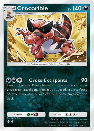 Carte Pokémon Crocorible de l'extension Crise Interdimensionnelle