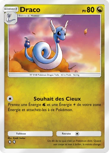 Carte Pokémon Draco de l'extension Méga-Rayonnement