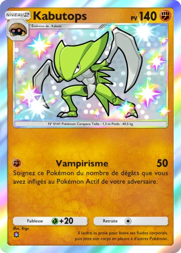 Carte Pokémon Kabutops de l'extension Parade Onirique