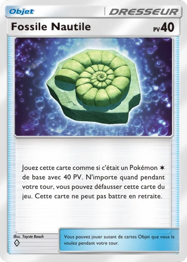Carte Pokémon Fossile Nautile de l'extension Puissance Génétique