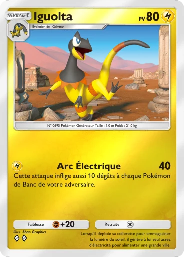 Carte Pokémon Iguolta de l'extension Booster de Luxe Méga