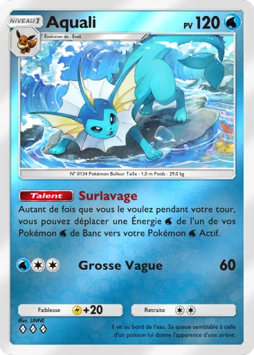 Carte Pokémon Aquali de l'extension Booster de Luxe ex