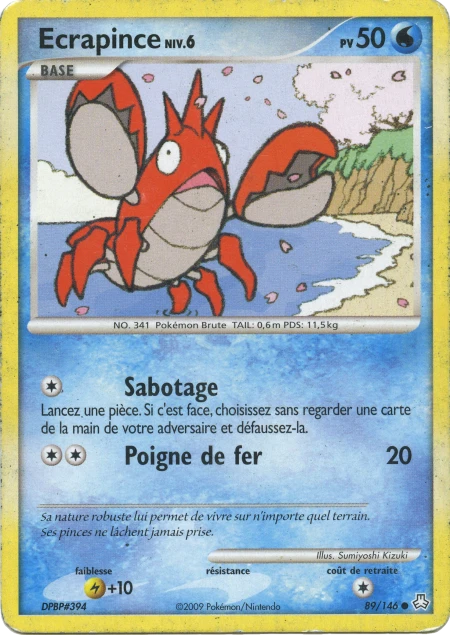 Carte Pokémon Ecrapince de l'extension Éveil des Légendes