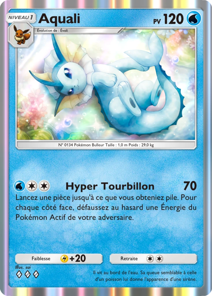 Carte Pokémon Aquali de l'extension La Clairière d'Évoli