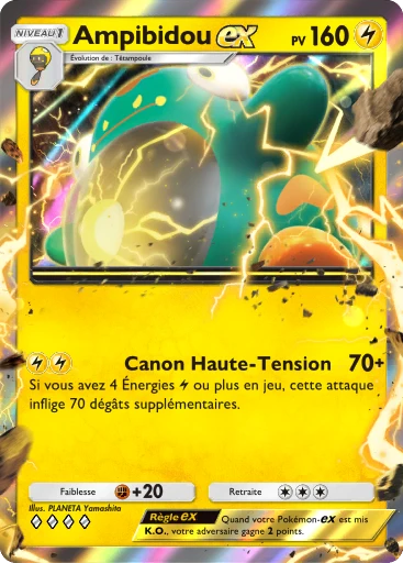 Carte Pokémon Ampibidou-ex de l'extension Booster de Luxe Méga