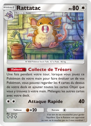 Carte Pokémon Rattatac de l'extension Booster de Luxe Méga