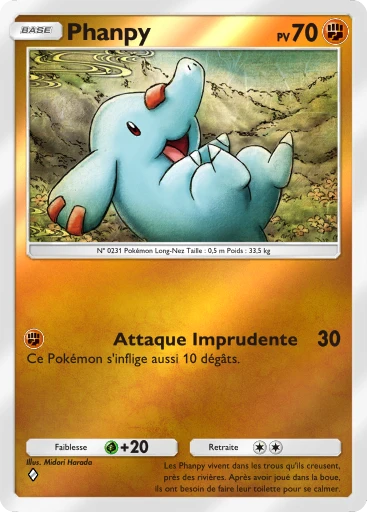Carte Pokémon Phanpy de l'extension Booster de Luxe ex