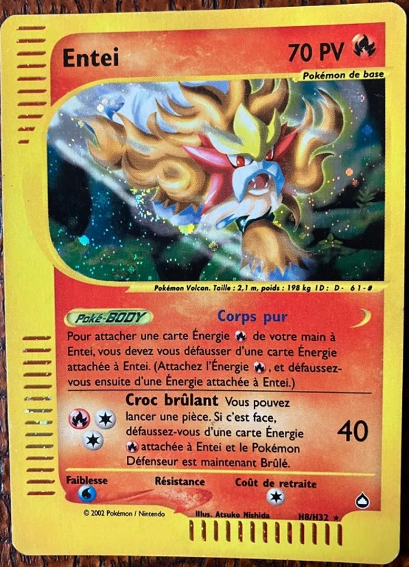 Carte Pokémon Entei de l'extension Aquapolis